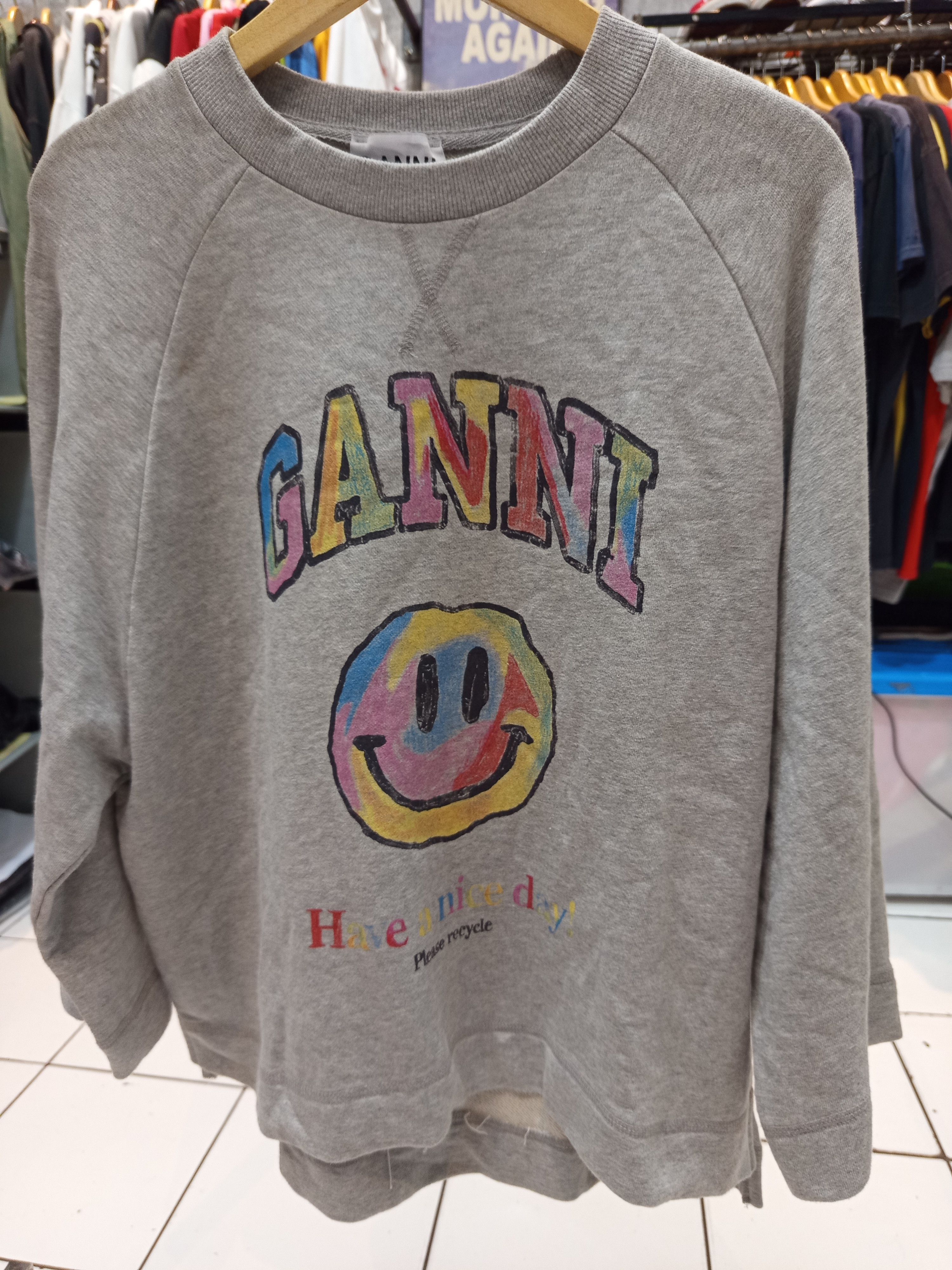 Ganni Ganni Rainbow Smiley Sweatshirt Size M / US 6-8 / IT 42-44 - 2 Thumbnail