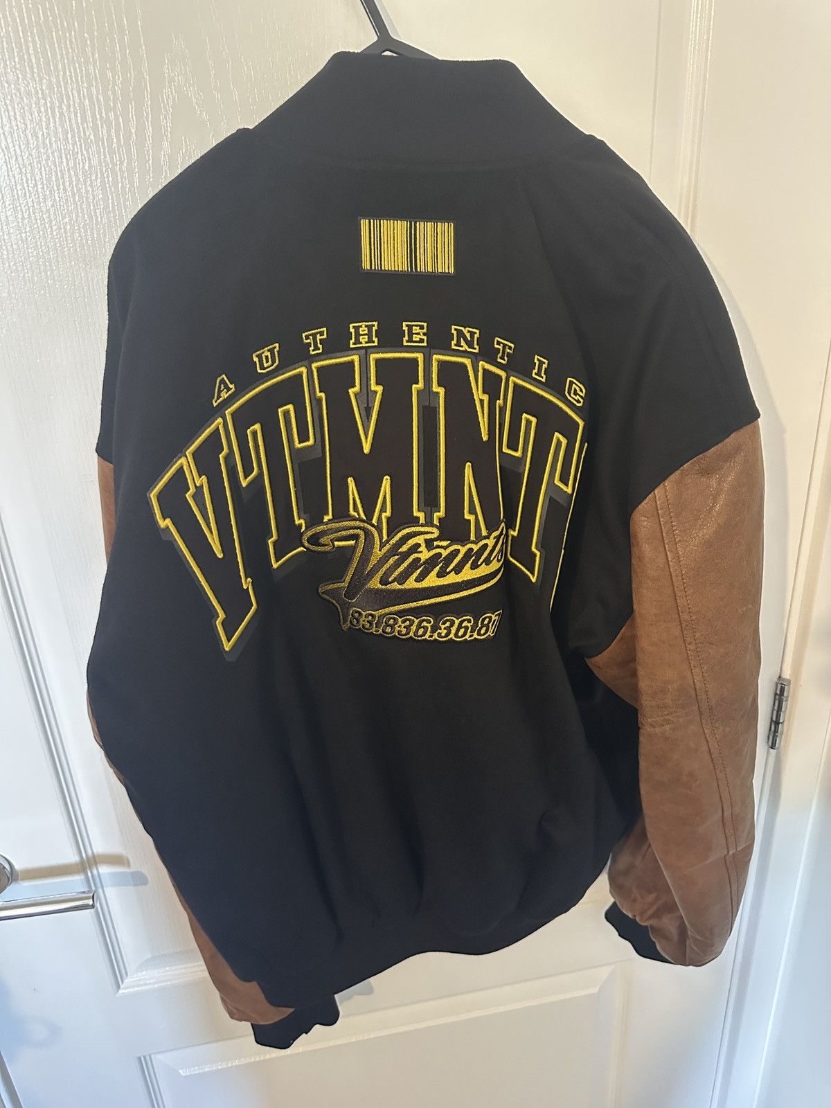 Vetements Vetements Vtmnts Leather Sleeve Wool Bomber Jacket Size US M / EU 48-50 / 2 - 3 Thumbnail