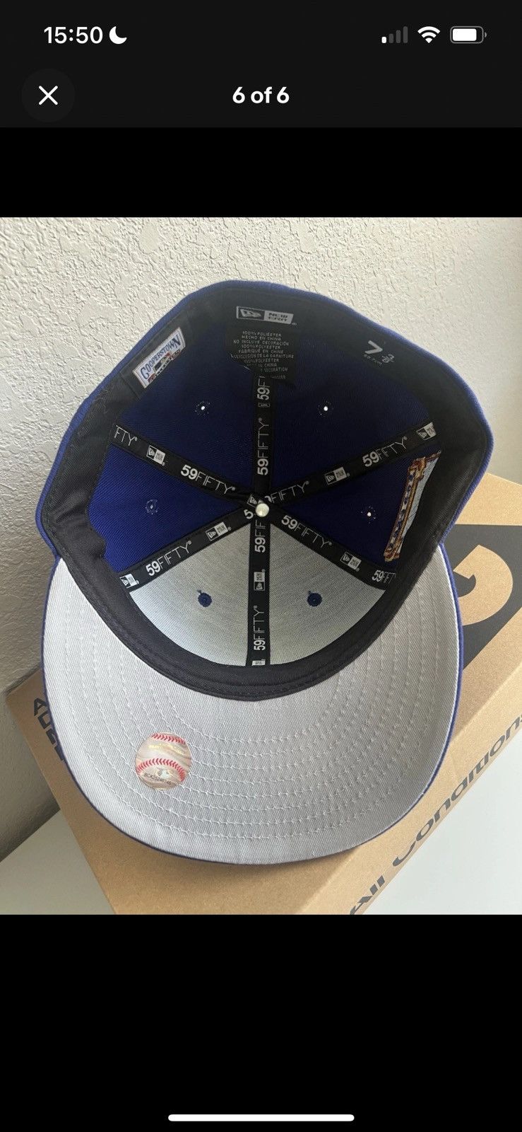 New Era Los Angeles Dodgers 50th Anniversary Patch Fitted Hat 7 3/8 Size ONE SIZE - 6 Thumbnail
