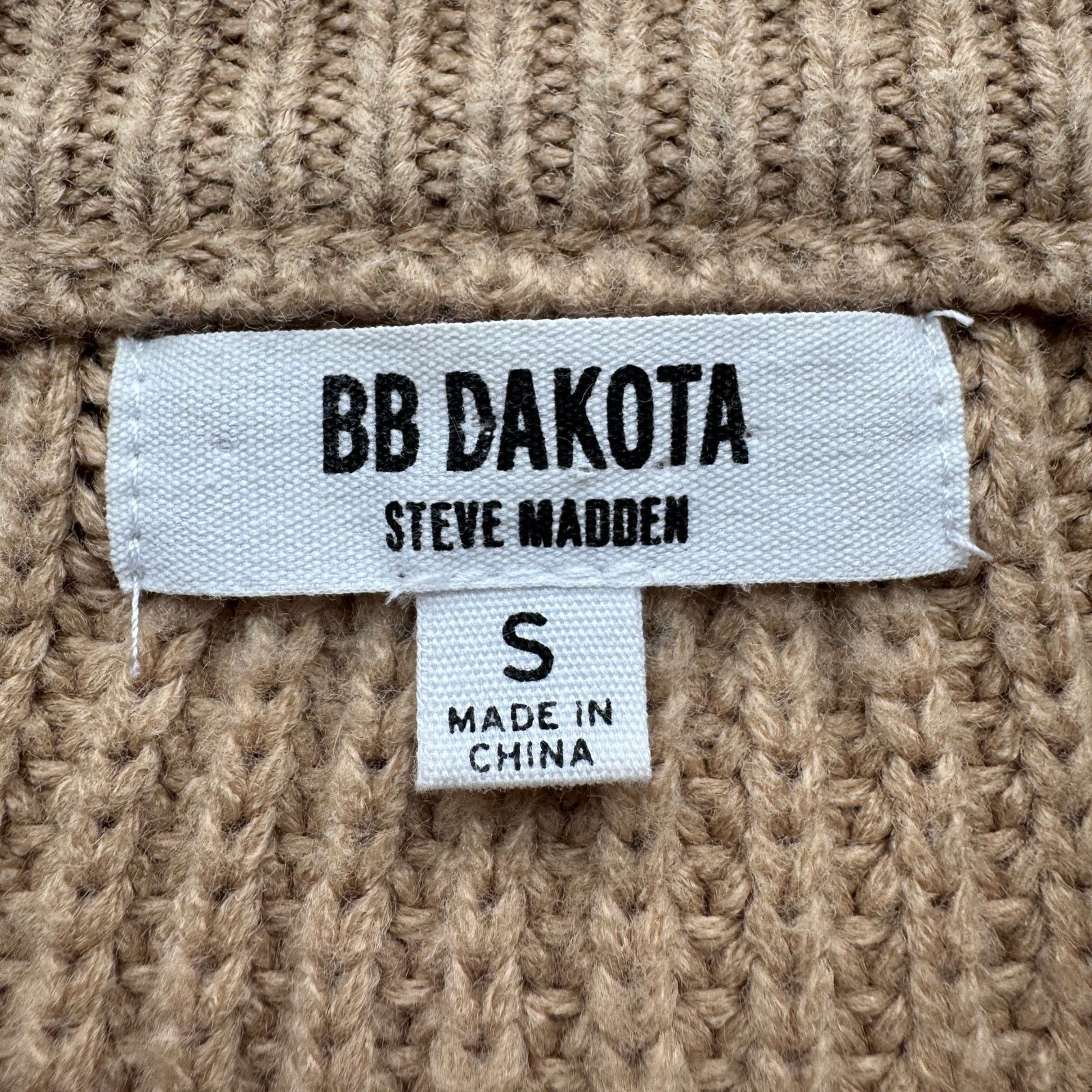 BB Dakota × Other BB Dakota Steve Madden Cable Knit Sweater Tan Cream Sz S Size S / US 4 / IT 40 - 6 Thumbnail