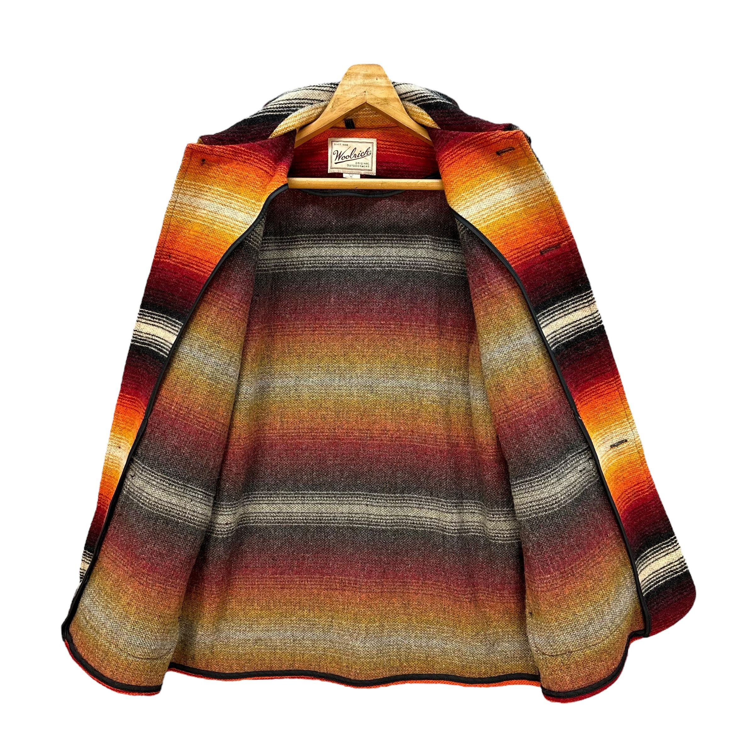 80s WOOLRICH Western Jacket Boho Fiery Sunset Hues #A56-1281