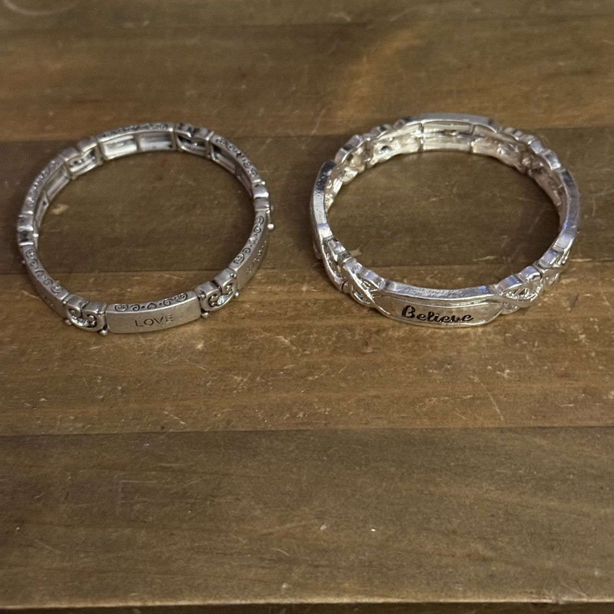 Other Silver tone inspirational stretch bracelets Size ONE SIZE - 3 Thumbnail