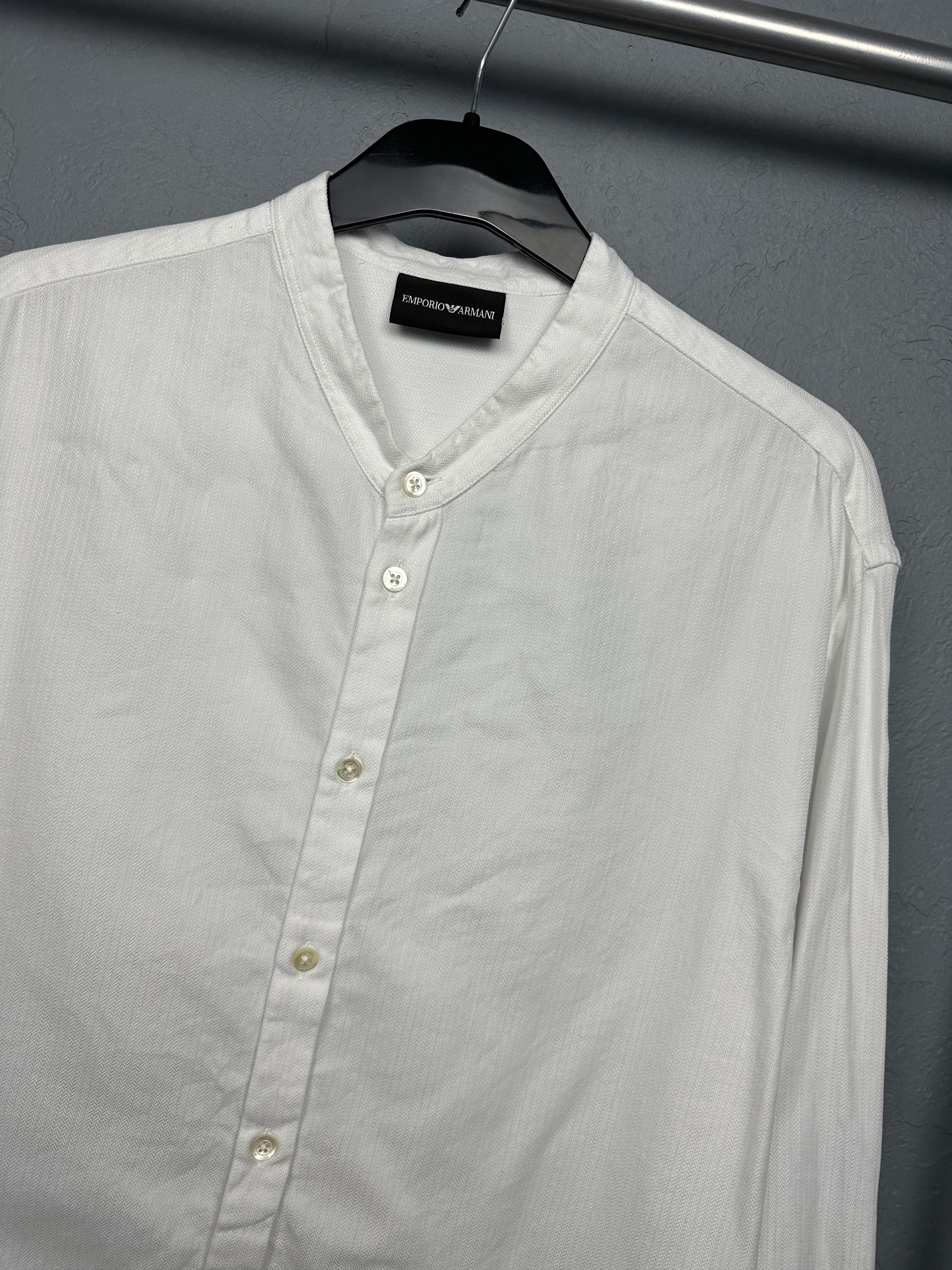 Emporio Armani Emporio Armani Mens Long Sleeve Collarless Shirt Size US L / EU 52-54 / 3 - 2 Thumbnail