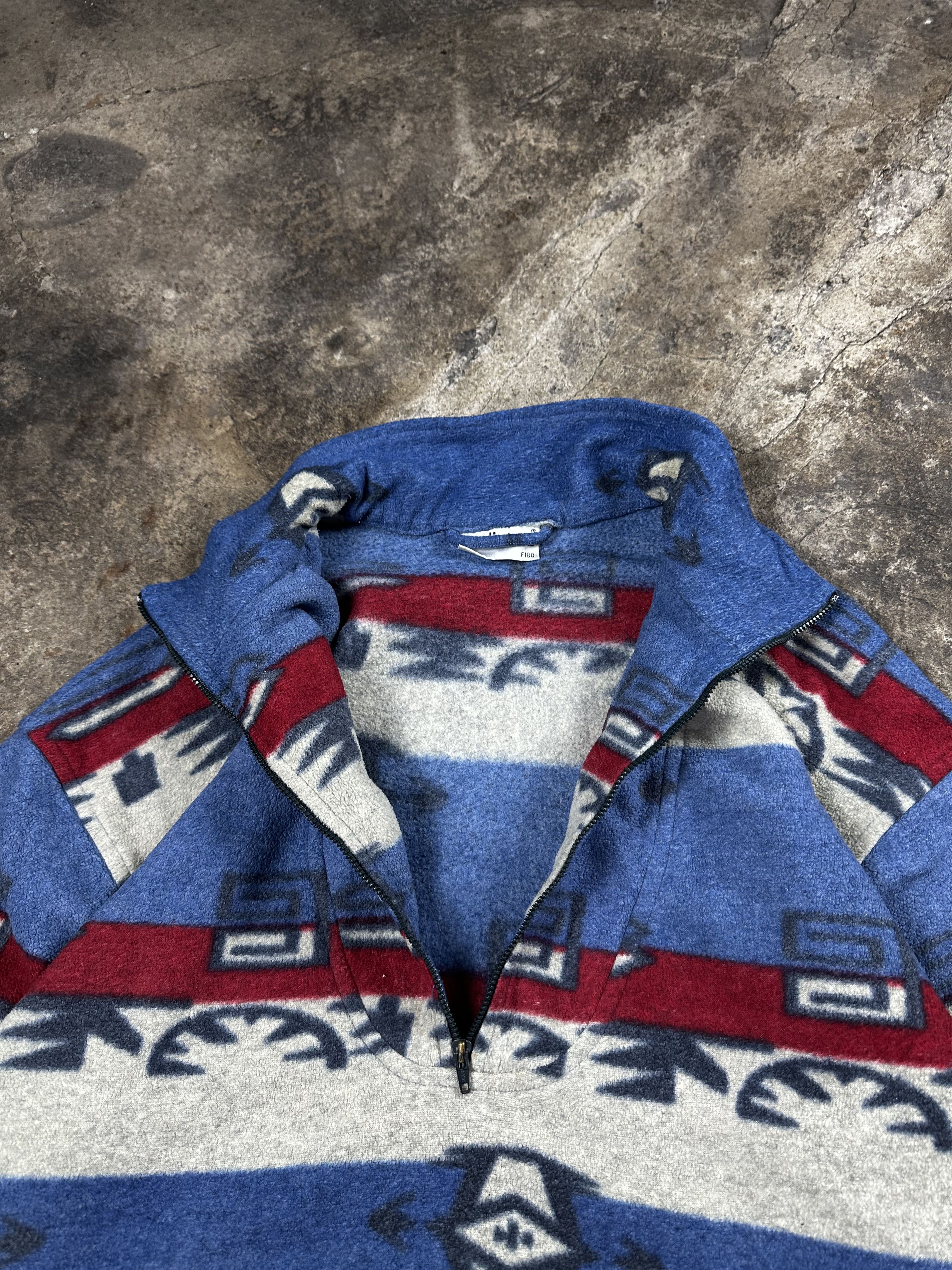 Adidas 90s Vintage Adidas Abstract Patterned Quaterzip Fleece Size US M / EU 48-50 / 2 - 4 Thumbnail