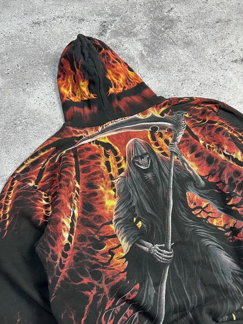 Band Tees Vintage Fire Hoodie Y2K vintage Bones Full Print Gothic kill Size US L / EU 52-54 / 3 - 11 Thumbnail
