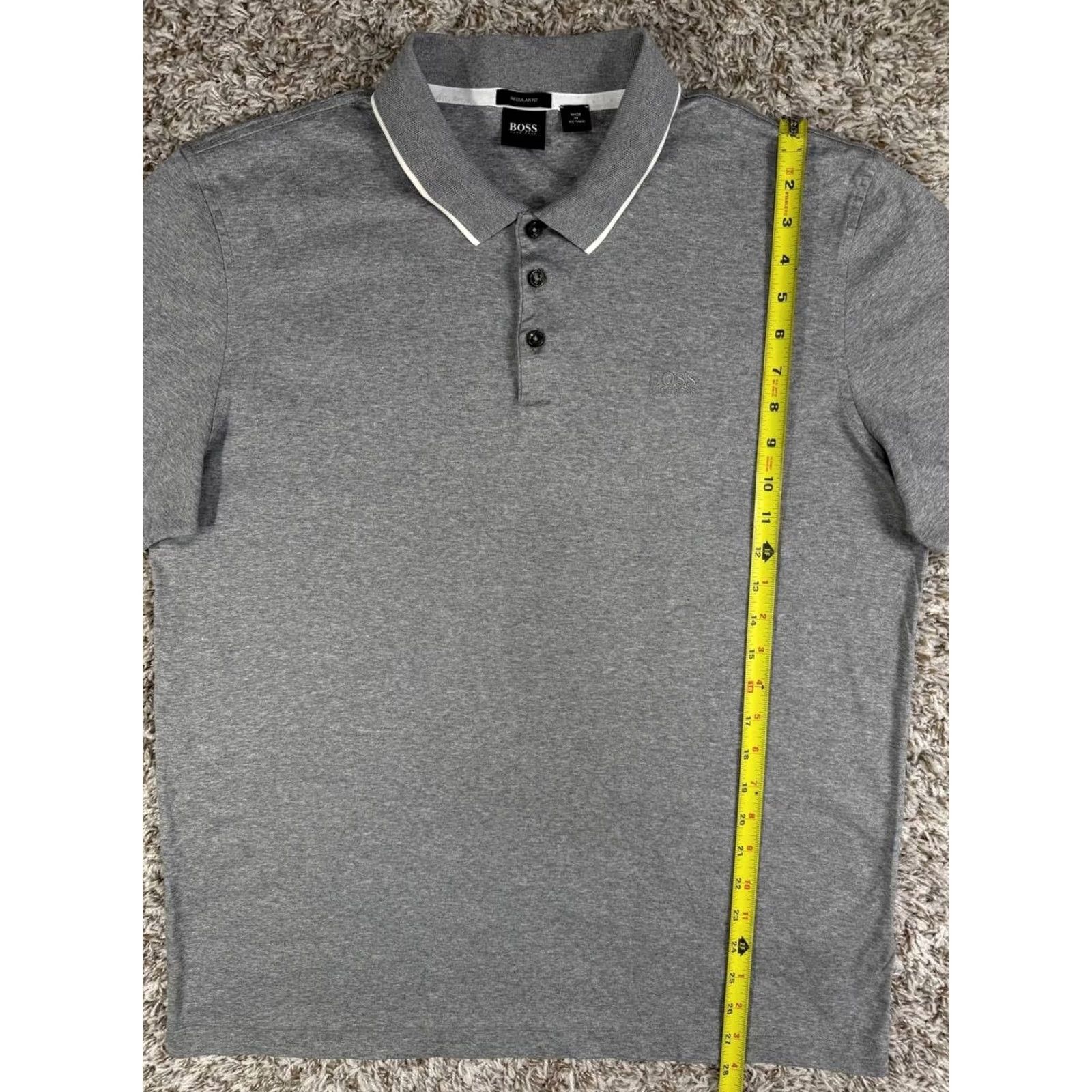 Hugo Boss Hugo Boss Regular Fit Polo Shirt Gray XL Men's Piket 15 Size Size US XL / EU 56 / 4 - 4 Thumbnail