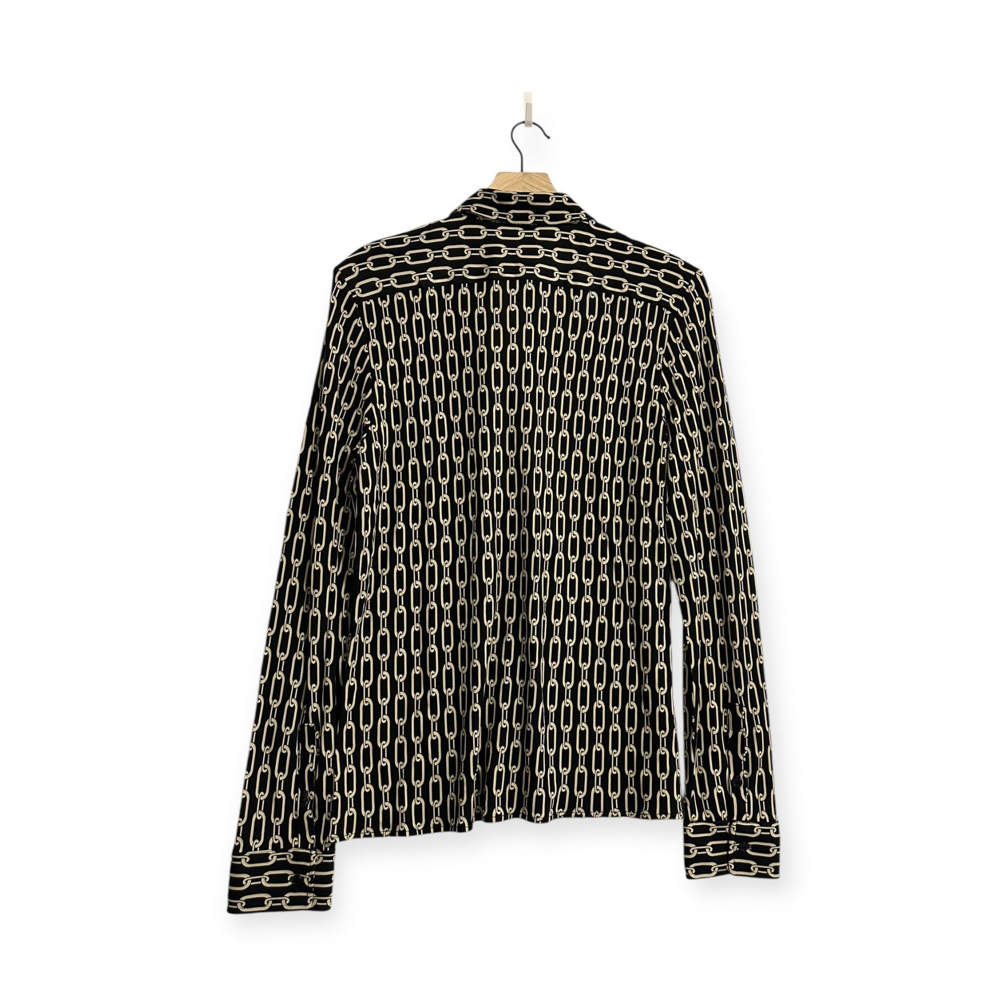 Nili Lotan NILI LOTAN Celestine Print Shirt, Small Chain Print, Size L, Size L / US 10 / IT 46 - 2 Thumbnail