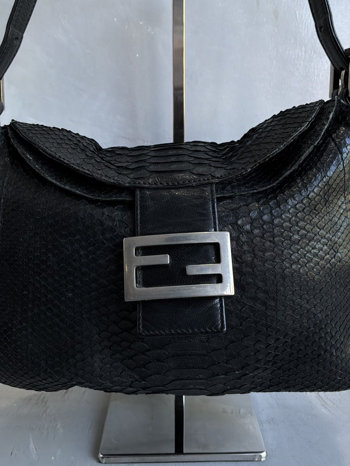 Fendi 2000s Fendi - Python Leather Mamma Baguette Bag Size ONE SIZE - 3 Thumbnail