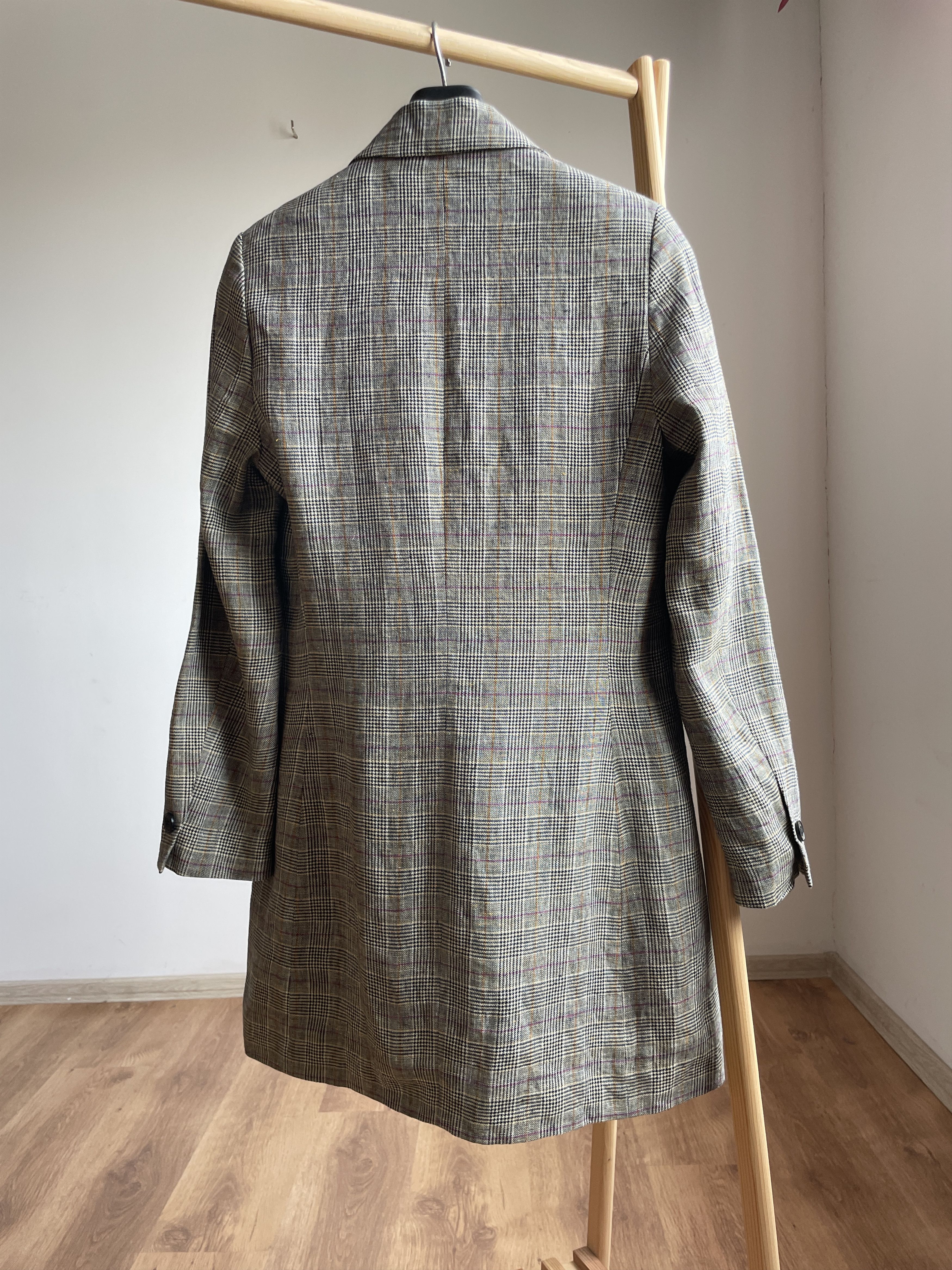 Purdey Purdey Womens Plaid Linen Coat Size EUR 40 Size S / US 4 / IT 40 - 2 Thumbnail