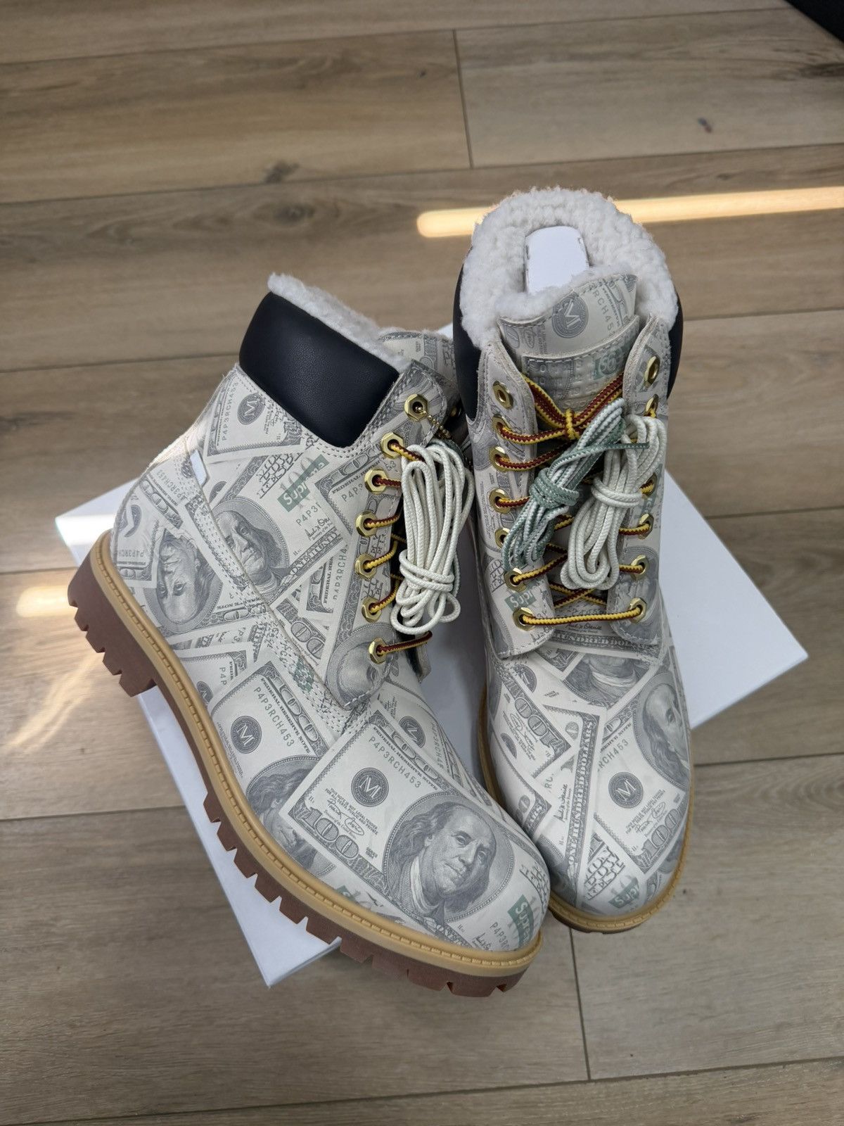 Supreme Supreme X maison margiela timbs MM6 $100 bills Size US 10 / EU 43 - 1 Thumbnail