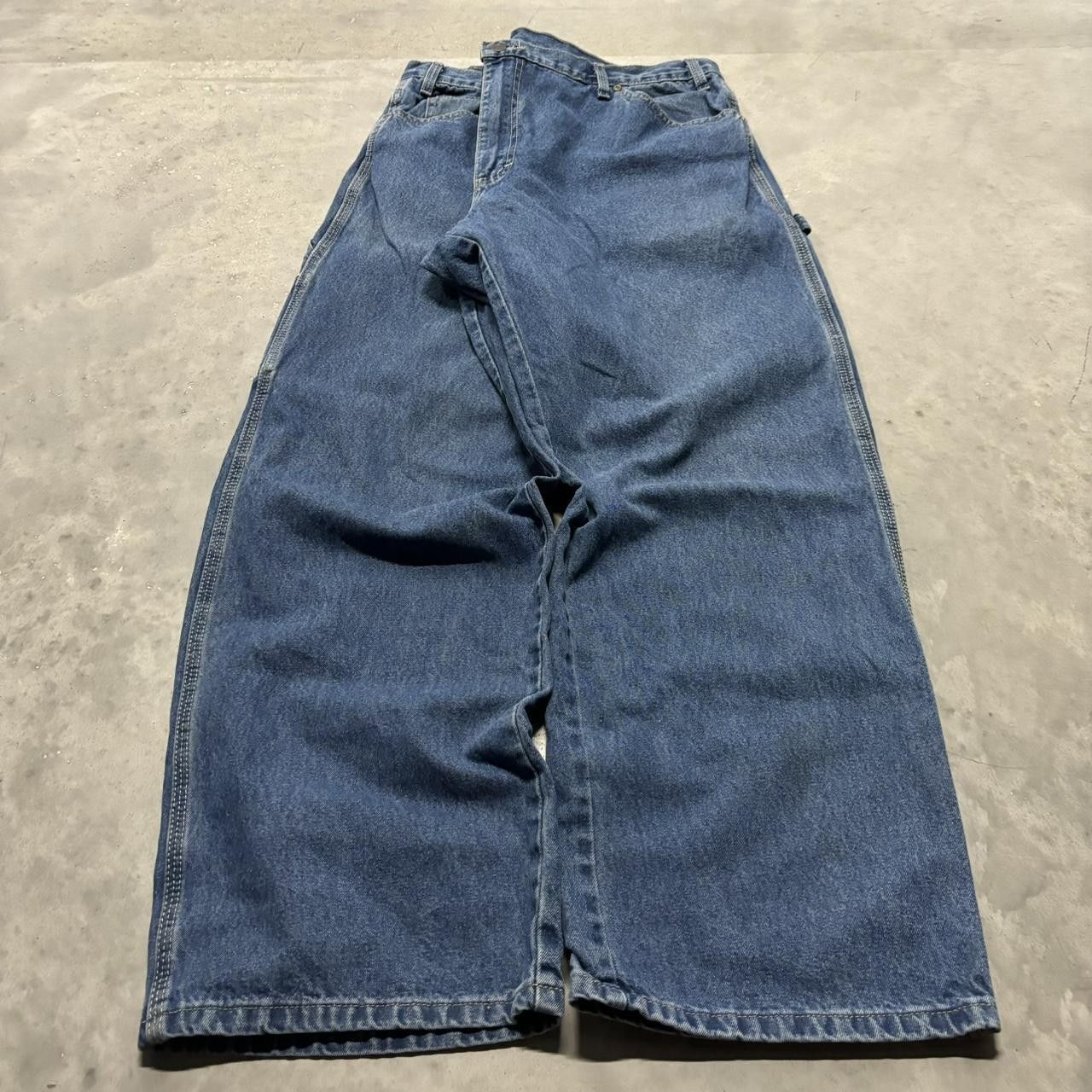 Dickies × Vintage Crazy Vintage Y2K/2000s Baggy Grunge Dark Wash Dickies Skater Carpenter Denim Jeans! Size US 40 / EU 56 - 3 Thumbnail