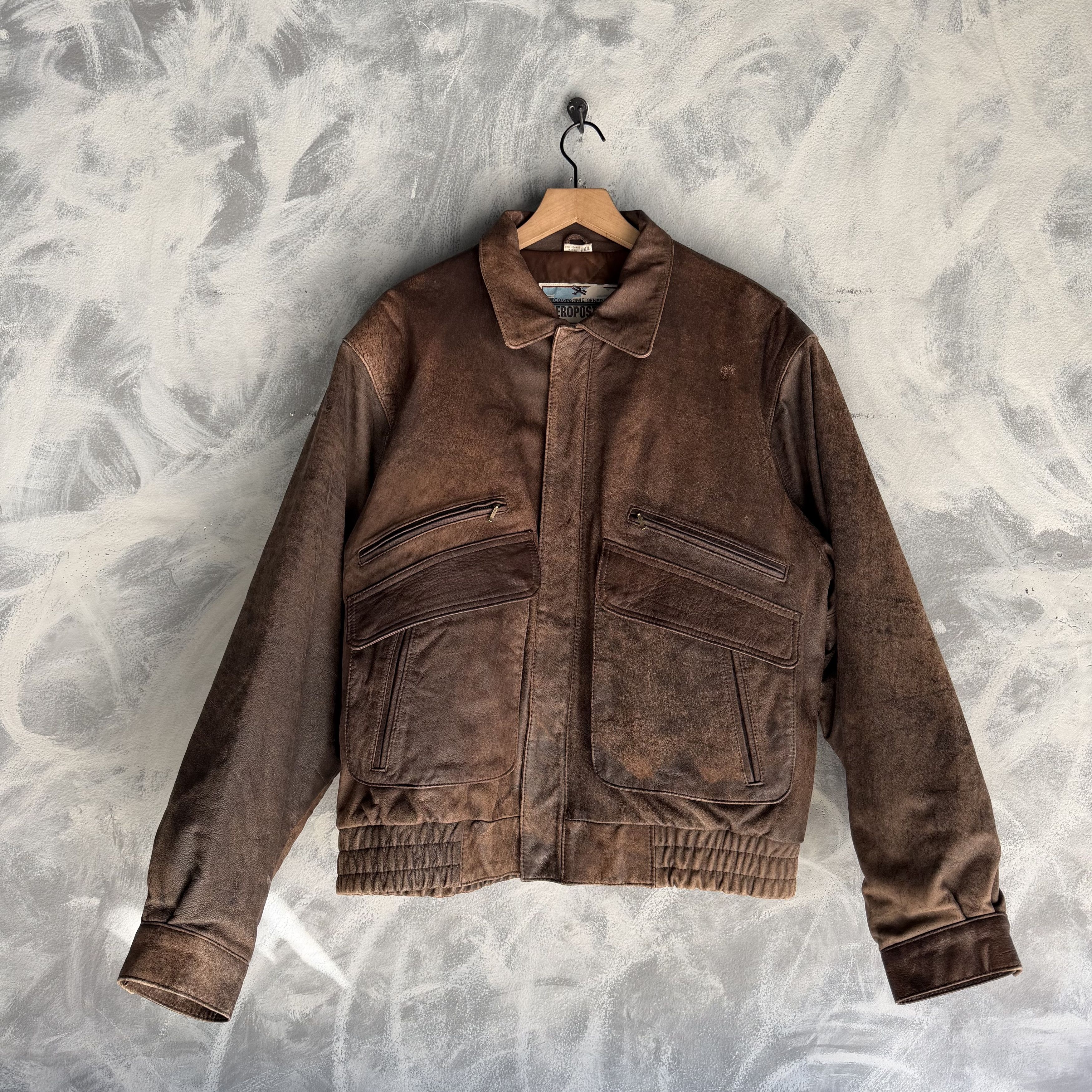 Aeropostale Vintage Aeropostale A-2 Leather Flight Jacket Mens Sz 44 Size US XL / EU 56 / 4 - 1 Thumbnail