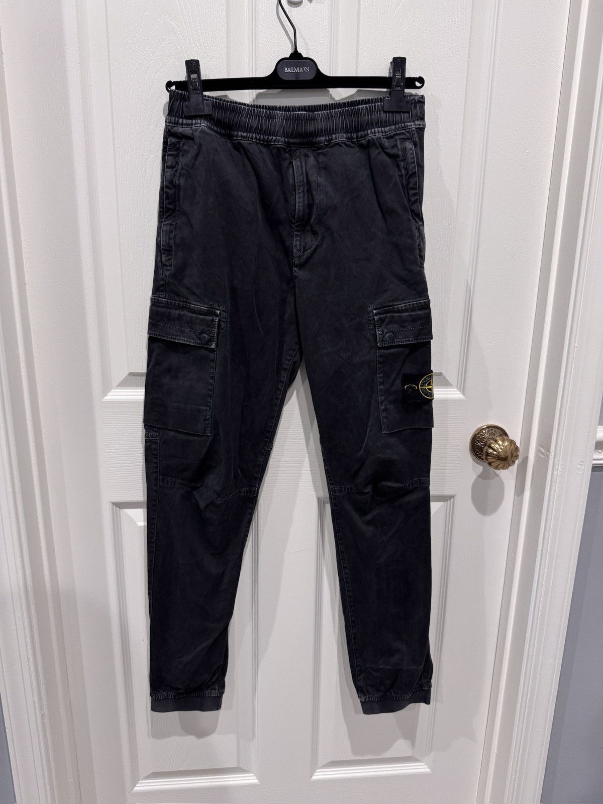 Stone Island Black Cargo Pants Type RE-T Sz 28 (fits 28-30)