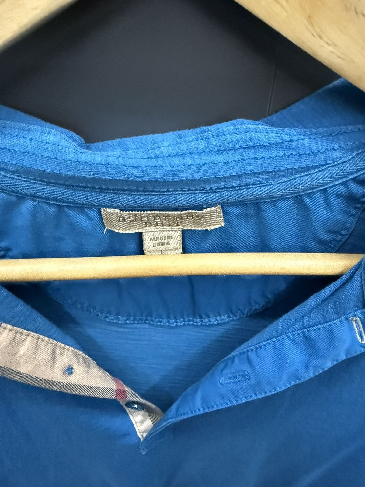 Burberry Burberry Brit Teal Blue Classic Polo Shirt Novacheck Accents Size US L / EU 52-54 / 3 - 3 Thumbnail