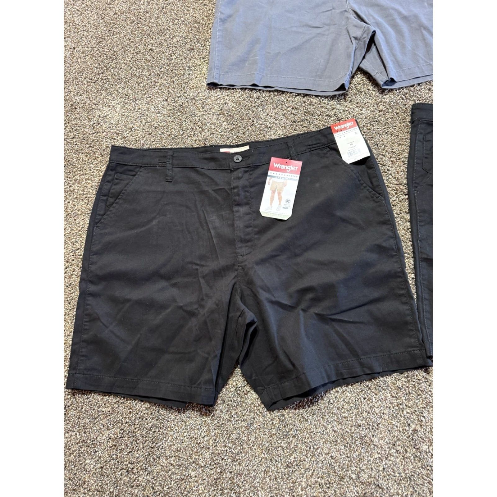 Wrangler Wrangler Mens Shorts 40 Chino 7" Inseam Stretch Regular Flat Front Pockets 3 Pack Gray Black New Modern Casual Size US 40 / EU 56 - 3 Thumbnail