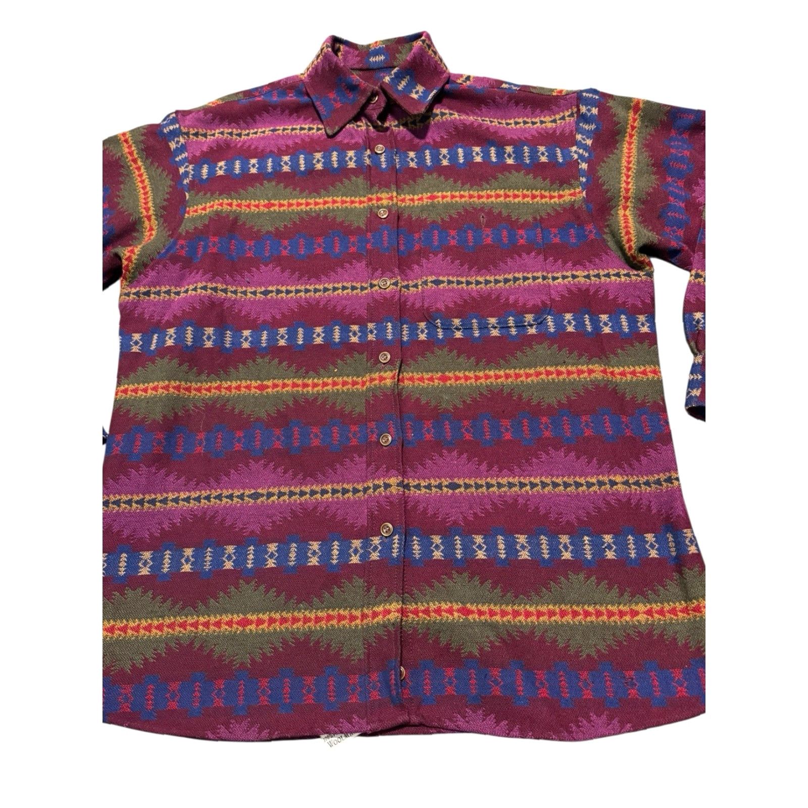 Pendleton VINTAGE Pendleton Shirt Geometric Aztec Tribal Wool Flannel M USA Read/Repair Size M / US 6-8 / IT 42-44 - 5 Thumbnail