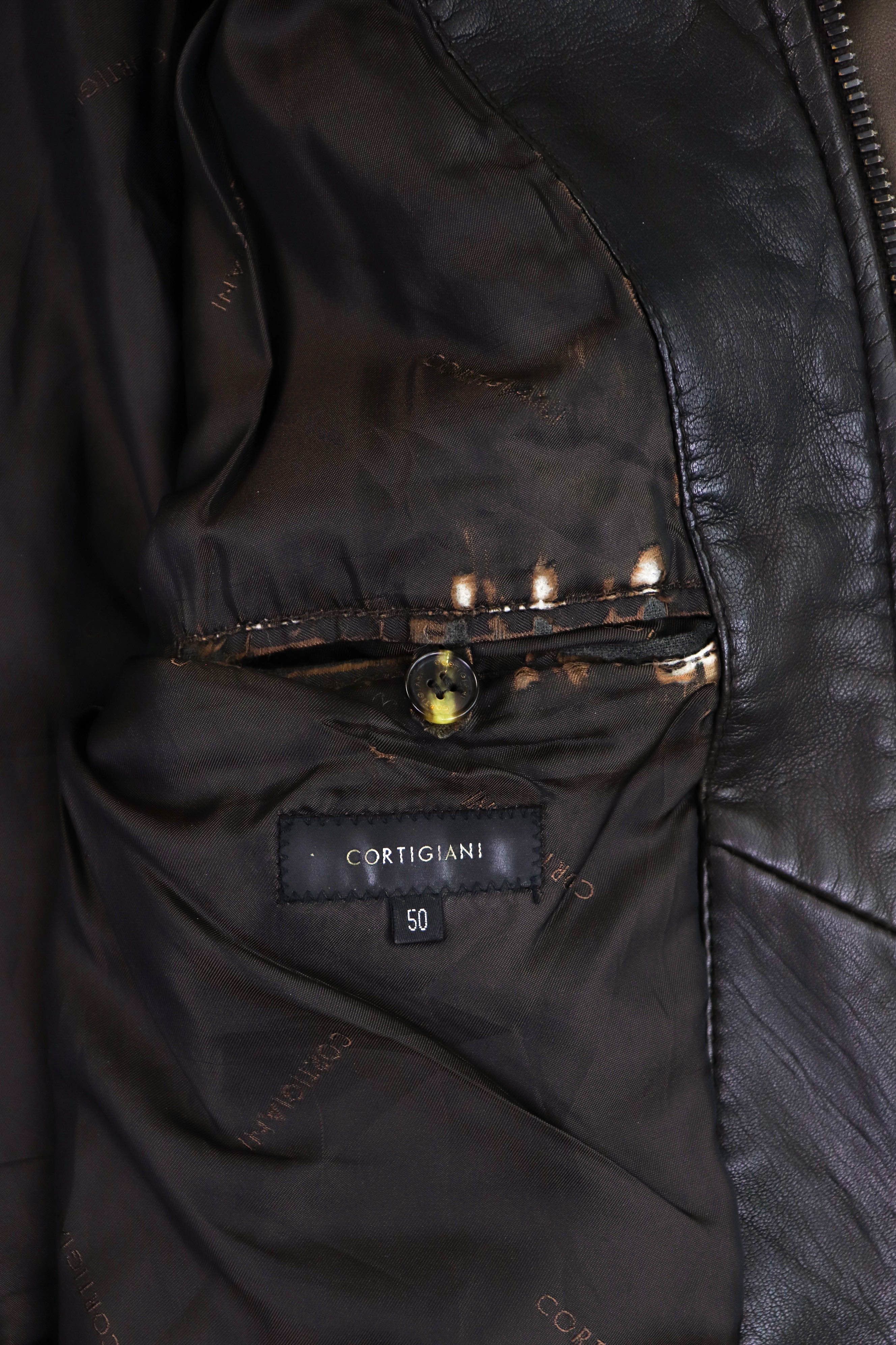 Cortigiani CORTIGIANI Faded Dark Brown RiRi Zippers Leather Jacket Size US M / EU 48-50 / 2 - 21 Thumbnail