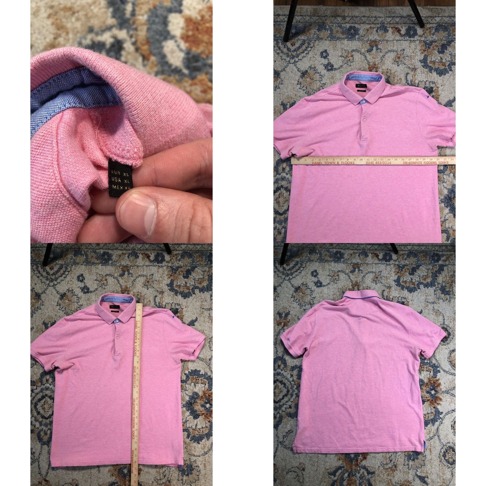 Massimo Dutti Massimo Dutti Polo Shirt Mens XL Pink Solid Short Sleeve Casual Size US XL / EU 56 / 4 - 8 Thumbnail