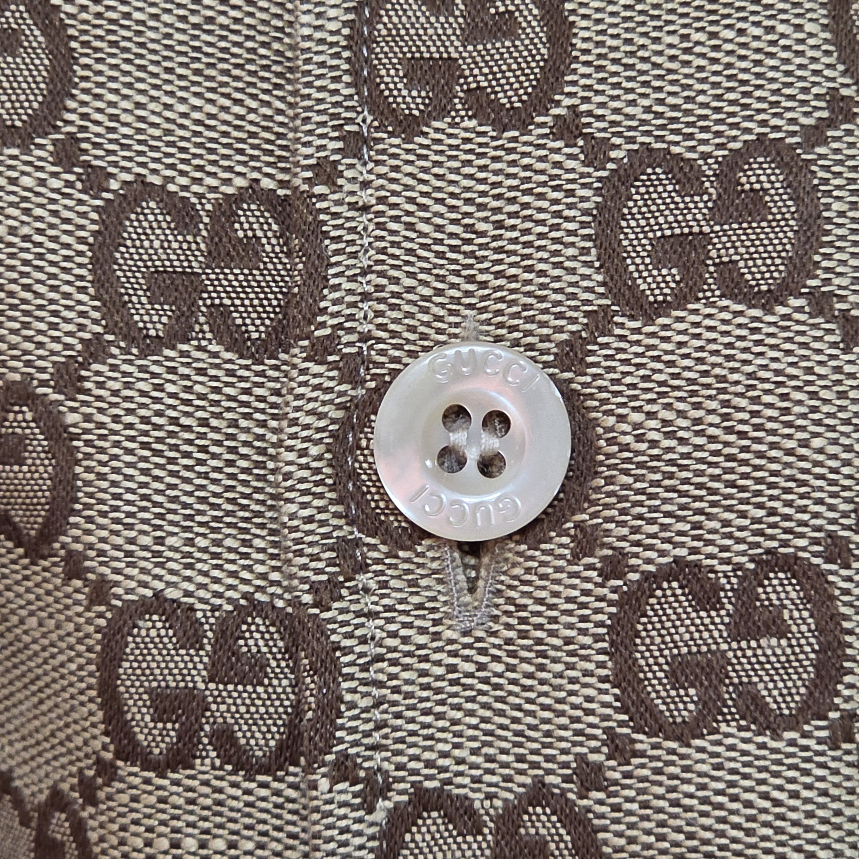 Gucci Linen-blend monogram camp collar shirt Size US L / EU 52-54 / 3 - 4 Thumbnail