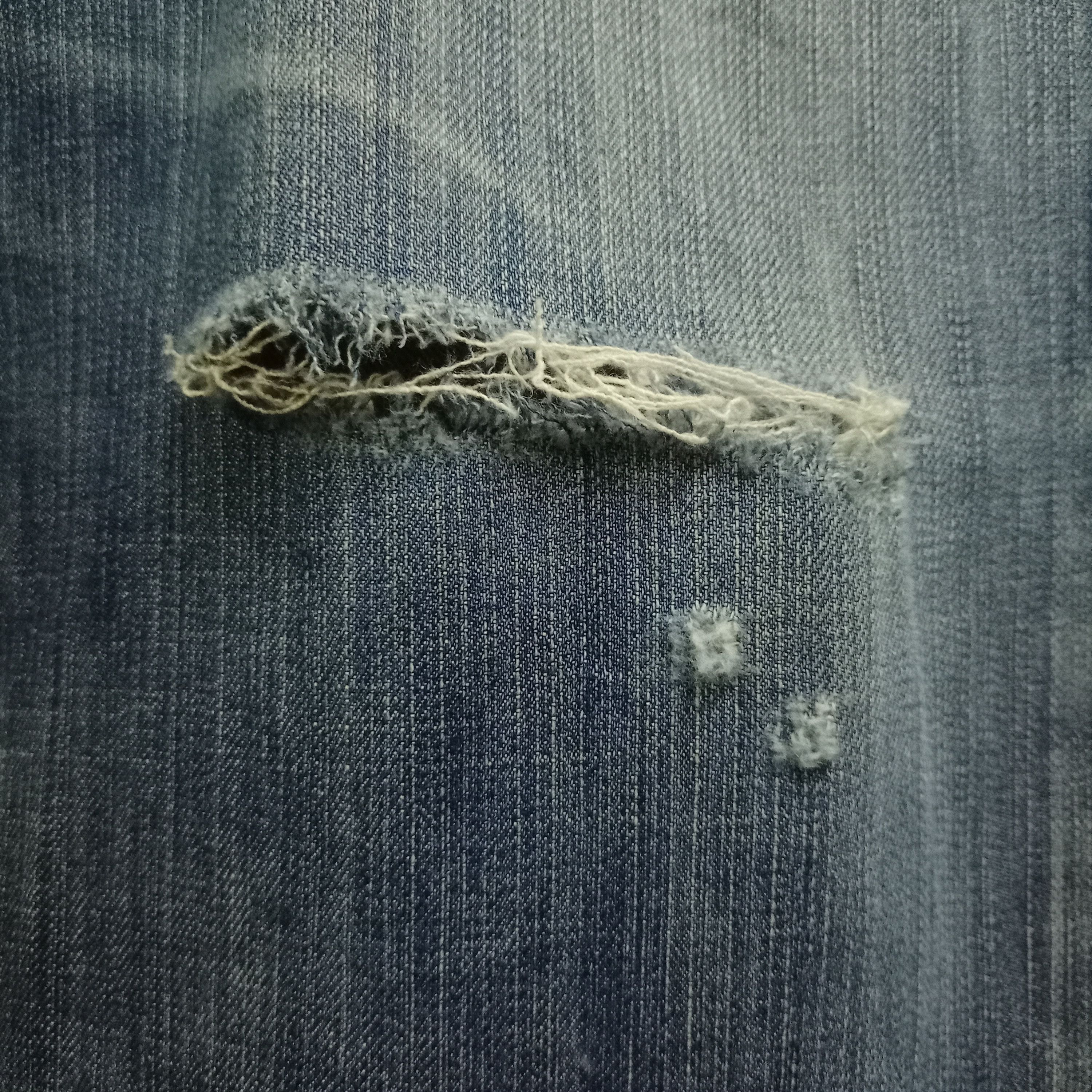 Vintage Japanese Uniqlo Blue Wash Distressed Baggy Jeans