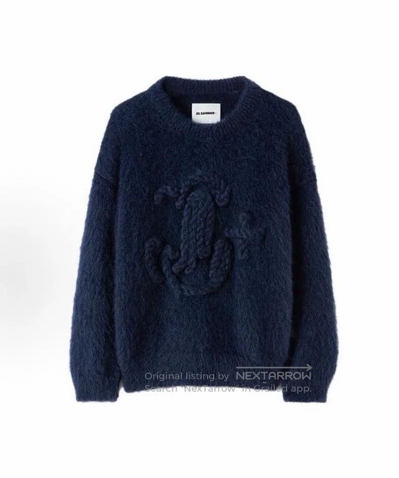 Jil Sander Jil Sander size 56 Letter Embroidered Crew Neck Sweater Jac Size US XL / EU 56 / 4 - 1 Thumbnail