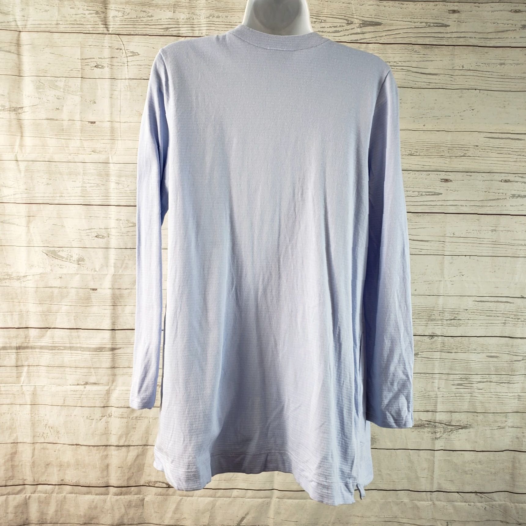 J. Jill J. Jill Cardigan Womens Medium Blue Cotton Open Front Pockets Long Sleeve sweater Size M / US 6-8 / IT 42-44 - 4 Thumbnail
