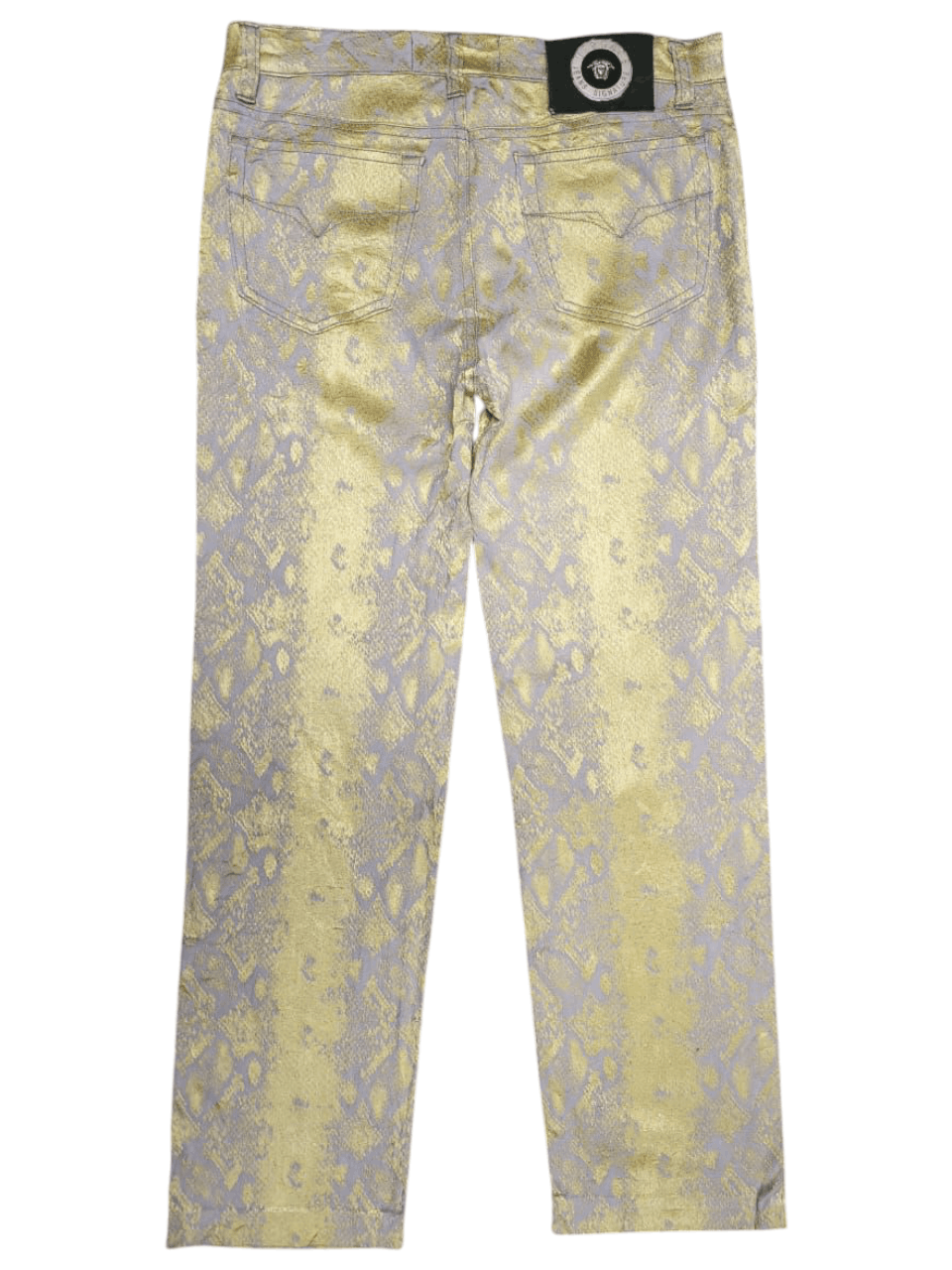 Versace Rare VERSACE bronze metallic barocco borcate pants Size 27" / US 4 / IT 40 - 2 Thumbnail