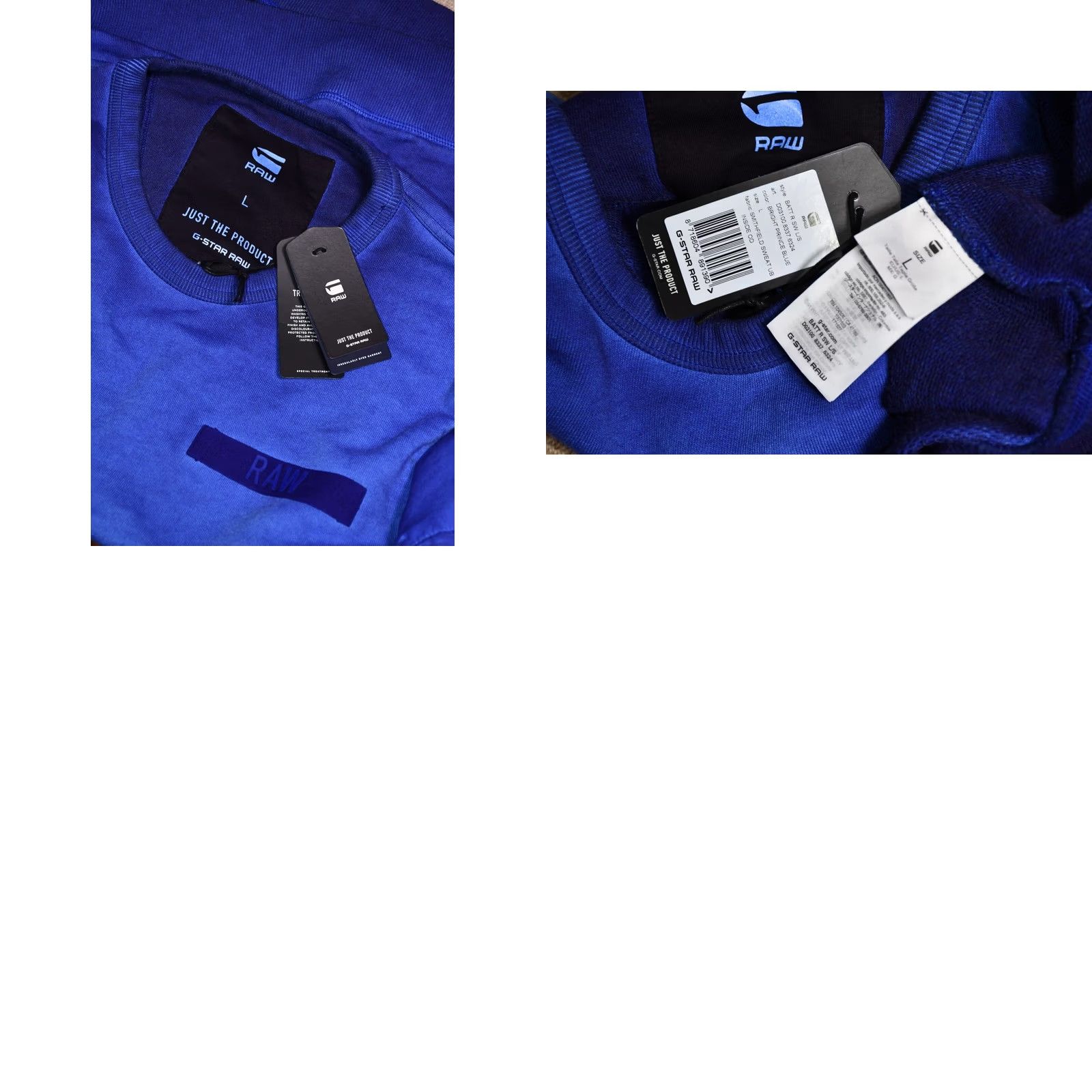 G-Star G-Star RAW Batt R SW L/S Sweatshirt Mens XL Blue Pattern: Solid Size US L / EU 52-54 / 3 - 8 Thumbnail
