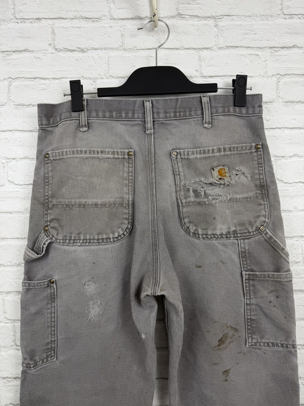 Carhartt (32x31) CRAZY THRASHED FADED Carhartt Double Knee Pants Size US 32 / EU 48 - 11 Thumbnail