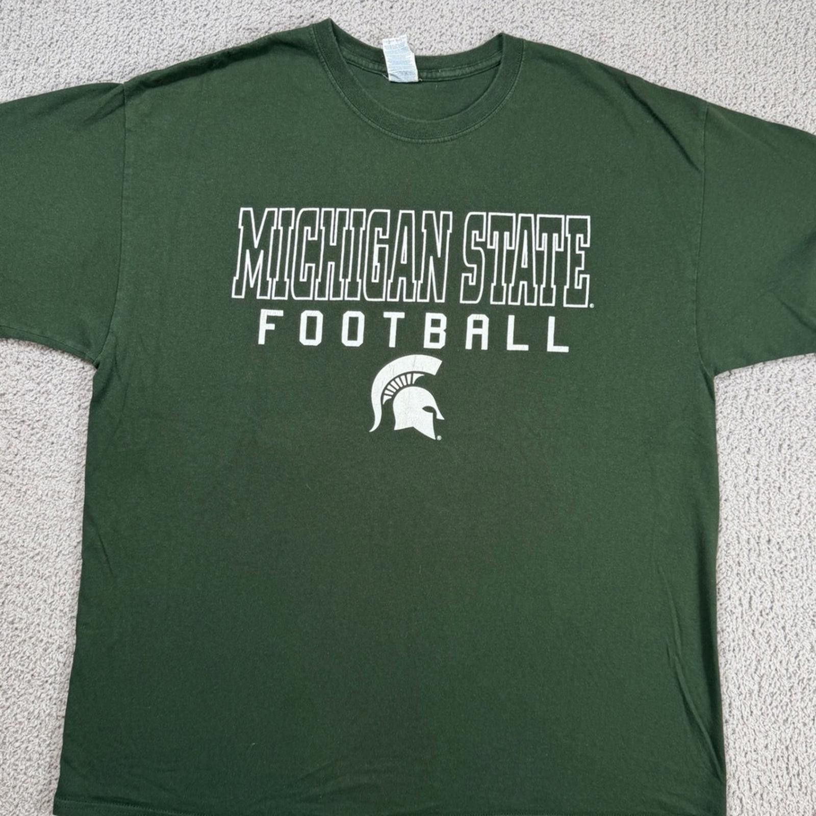 Gildan Michigan State Football T-Shirt Mens XL Green Spartans NCAA Size US XL / EU 56 / 4 - 1 Thumbnail