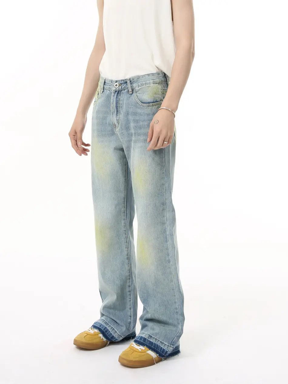 Japanese Brand Retro loose tie dye micro flared jeans Size US 32 / EU 48 - 1 Thumbnail
