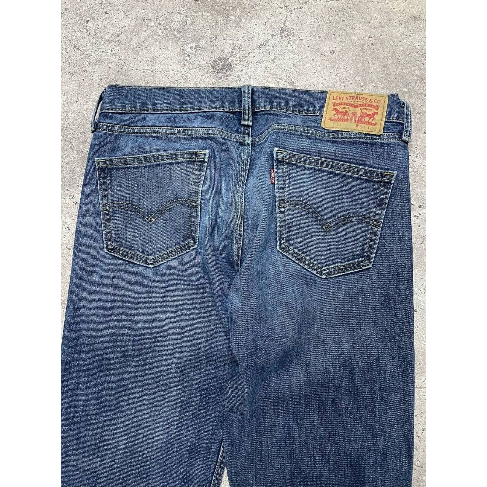 Levi's × Vintage Levi’s 511 Slim Fit Blue Jeans Men’s Straight Denim Classic Size US 33 - 4 Thumbnail