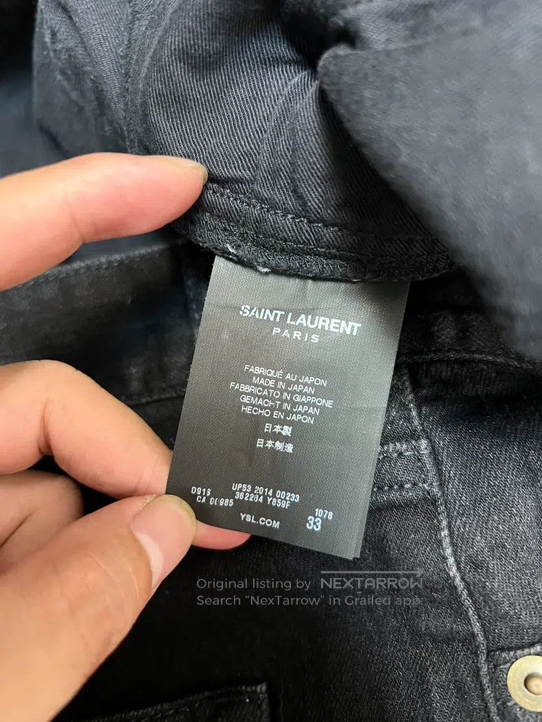 Saint Laurent Paris Saint Laurent Paris Charcoal Black Knee Cut Jeans Size US 33 - 4 Thumbnail
