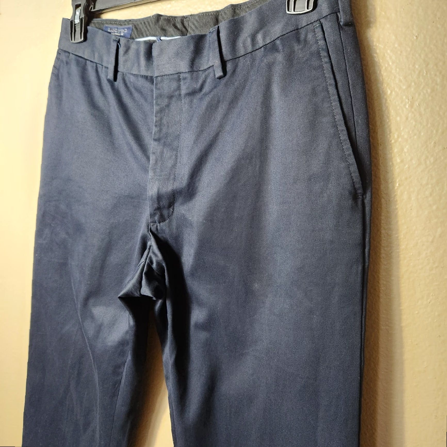 Lands' End Lands' End Tailored Fit No Iron Flat Front Navy Twill Pants-Size 32x32 Men Pants Flat Front Wrinkle Resistant 100% Cotton Twill Dress Pants Mens Size US 32 / EU 48 - 2 Thumbnail