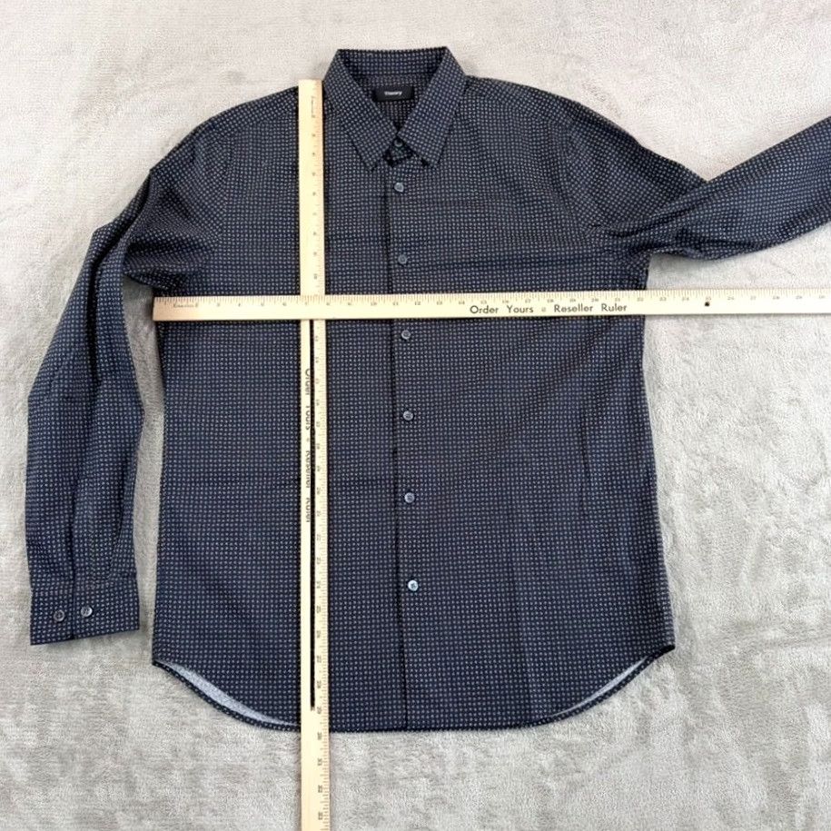 Theory Theory Irving Geo Print Stretch Button-Up Shirt Navy Multi Men L NWOT Size US L / EU 52-54 / 3 - 4 Thumbnail
