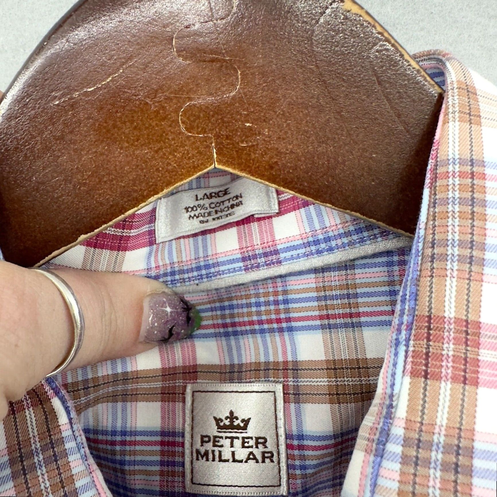 Peter Millar VINTAGE Peter Millar Shirt Men Large Plaid Collared Button Up Casual Business Preppy Dad Size US L / EU 52-54 / 3 - 7 Thumbnail