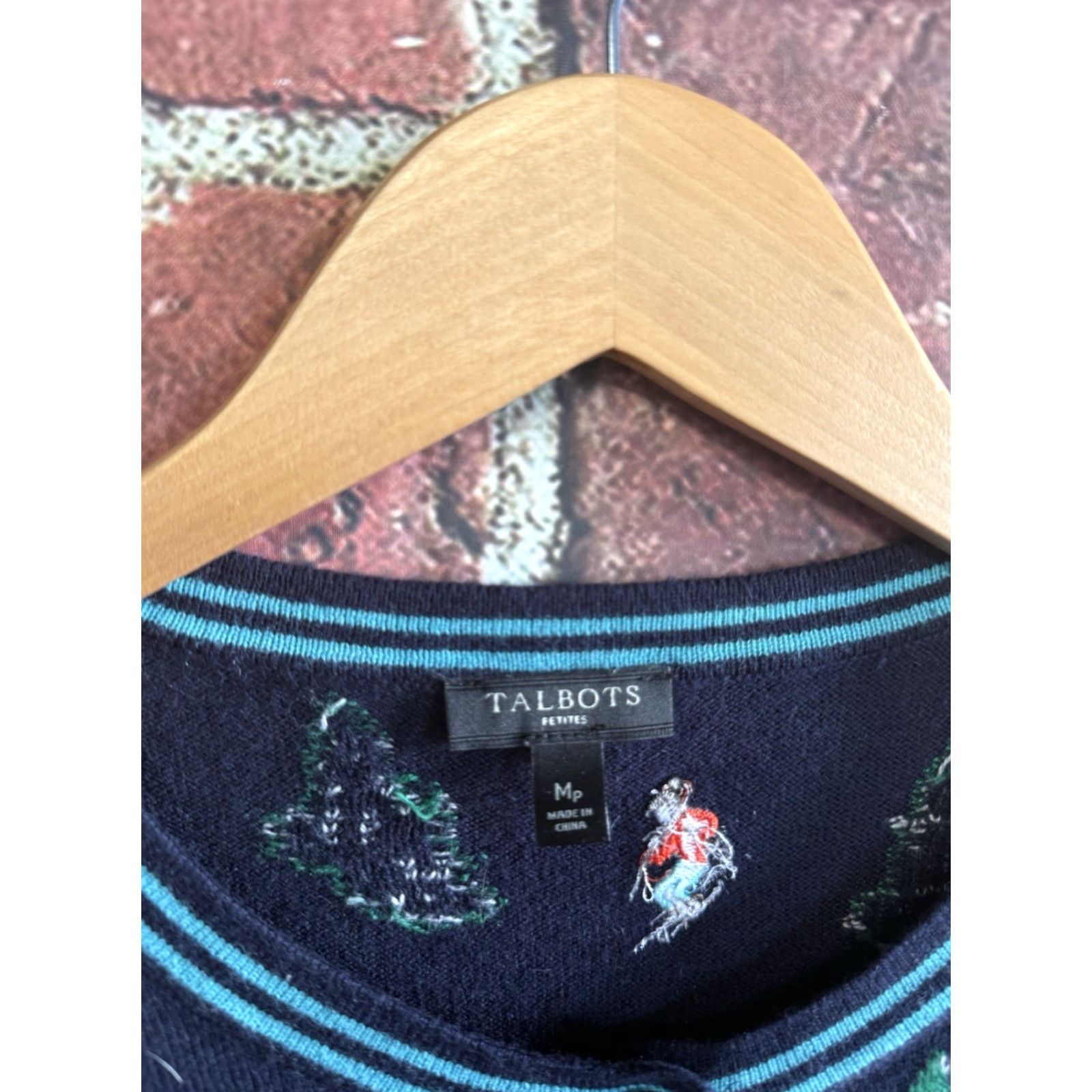 Talbots VINTAGE Talbots Cardigan Ski Blue Long Sleeve Button Petite Womens PM Size Meidum P Size M / US 6-8 / IT 42-44 - 3 Thumbnail