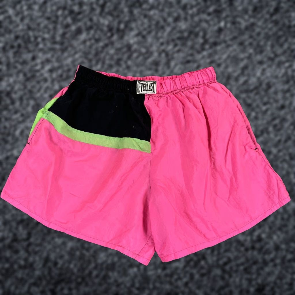 Everlast Everlast Athletic Shorts Mens Large Pink Colorblock Elastic Waist Pockets Lightweight Gym Running Size US 33 - 1 Thumbnail