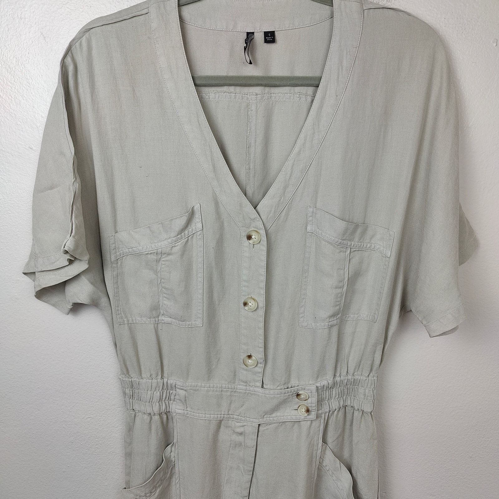 Other Joes Jeans Linen Blend Jumpsuit Womens Small Gray Size 27" / US 4 / IT 40 - 2 Thumbnail