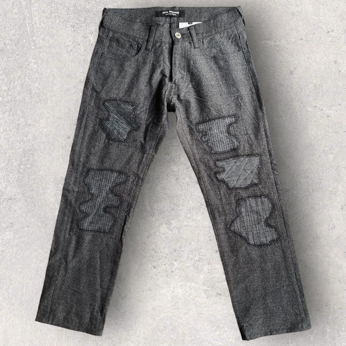 Comme des Garcons Grey Wool Distressed And Repaired Pants Size US 28 / EU 44 - 1 Thumbnail