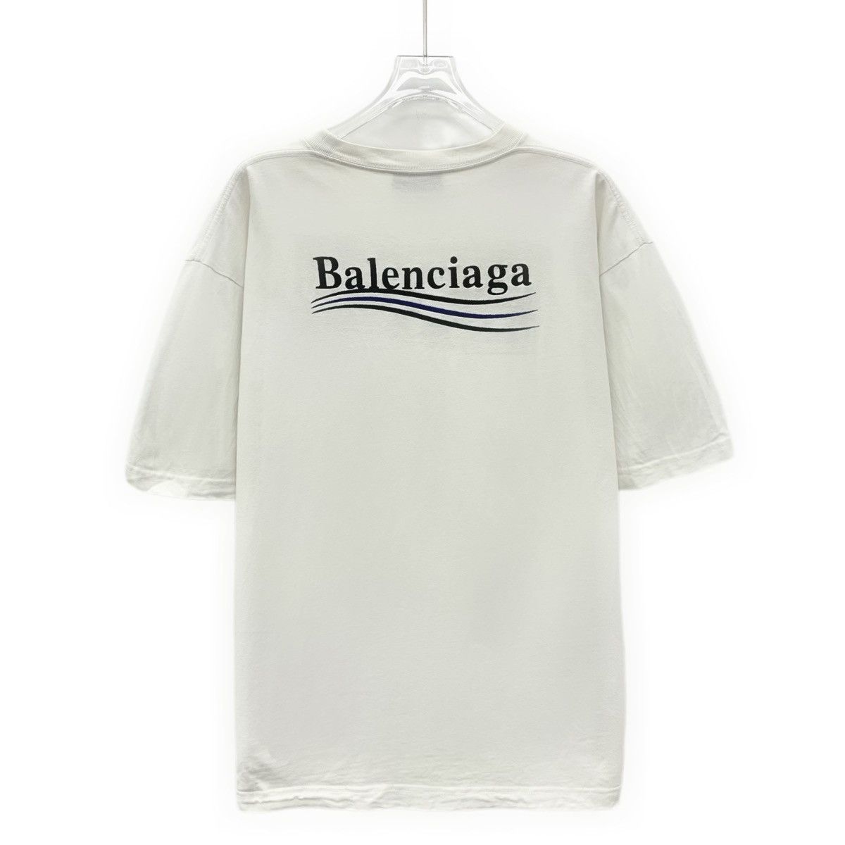 Balenciaga Balenciaga White Logo Embroidered Crew Neck T-shirt K26WX Size XS / US 0-2 / IT 36-38 - 2 Thumbnail