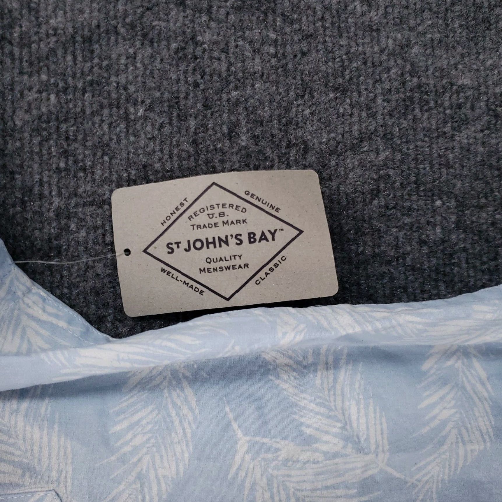 Vintage NEW St. John Bay Shirt Mens S Small Blue Paisley Palm Tree Button-Down Short NWT Size US S / EU 44-46 / 1 - 5 Thumbnail
