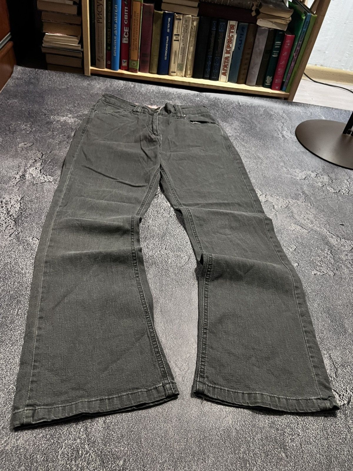 Japanese Brand SWAG Destroyed Japanese Grunge Jean / Flared Retro Gray 90 Size US 34 / EU 50 - 1 Thumbnail