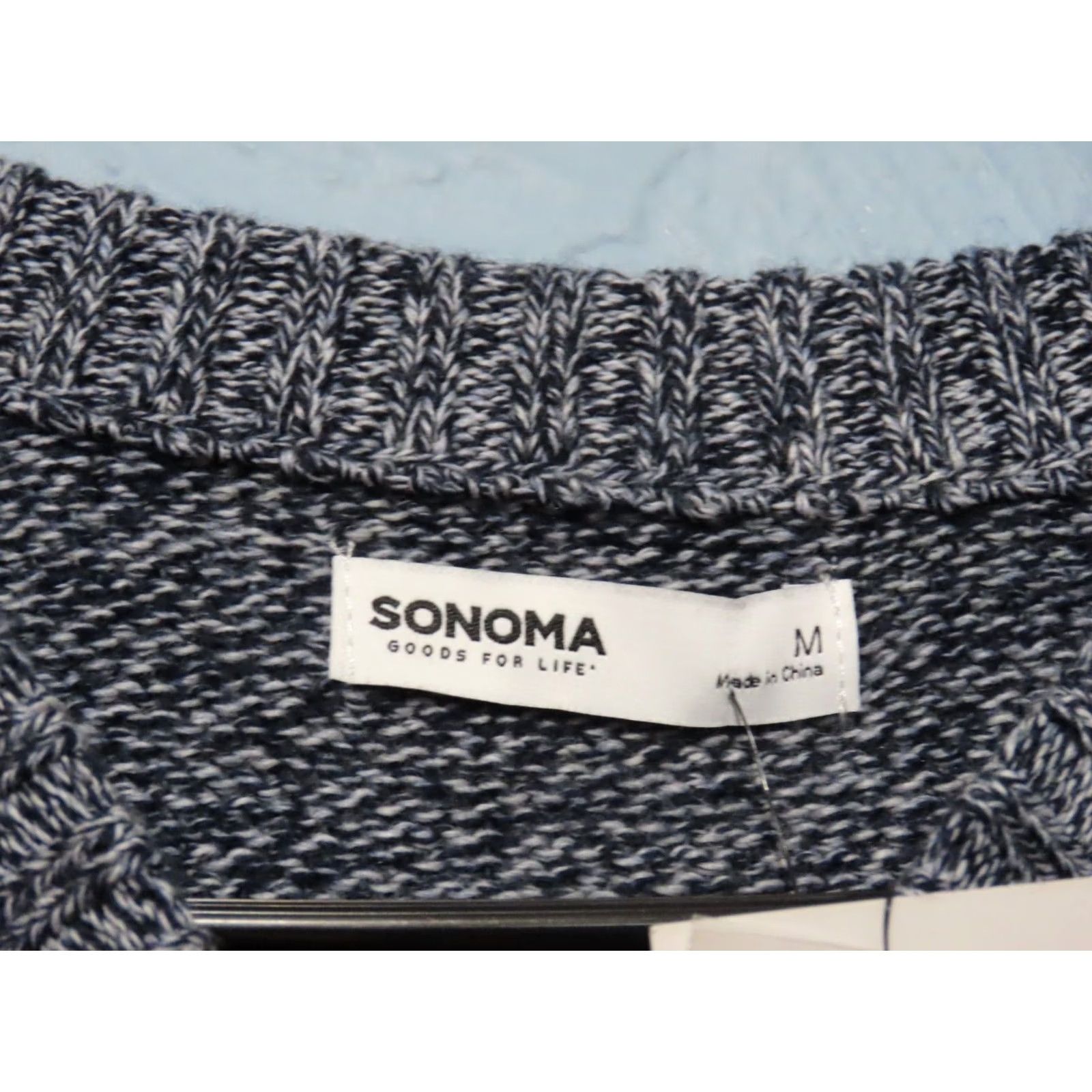 Vintage Sonoma Sweater Crewneck Knit M Sky-Blue Wool? (Note: original materials acrylic, cotton) Size US M / EU 48-50 / 2 - 4 Thumbnail