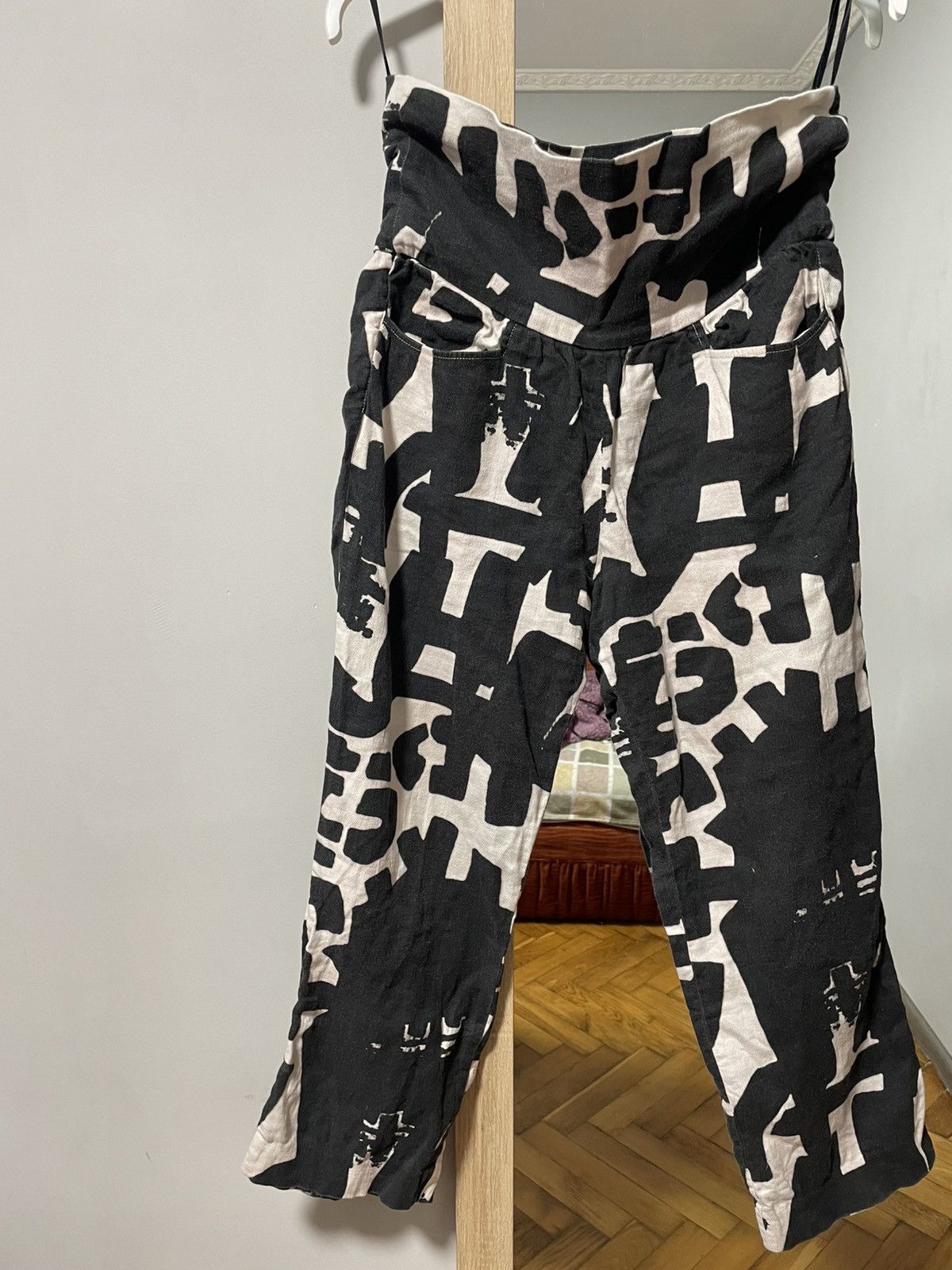 Isabel Marant Vintage pants Isabel Marant Monochrome Printed Cotton Size 26" / US 2 / IT 38 - 2 Thumbnail