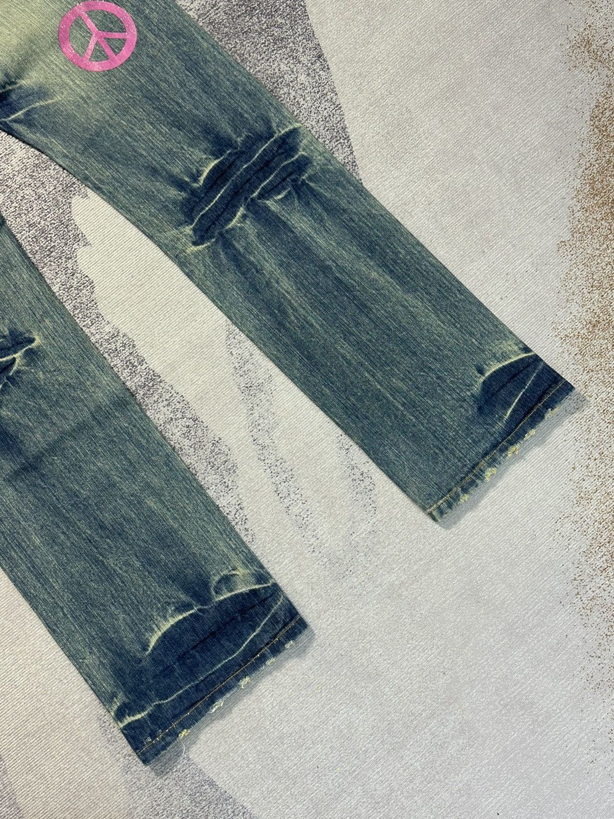 Kapital RERE Peace Distressed & Repaired Denim Y2k Style Size US 32 / EU 48 - 12 Thumbnail