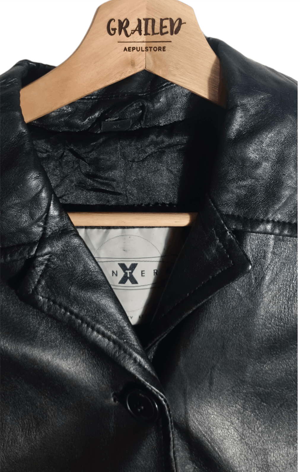 Genuine Leather × If Six Was Nine Vintage💥 Pantera X Black Leather Trench Coat Jacket Size US M / EU 48-50 / 2 - 4 Thumbnail