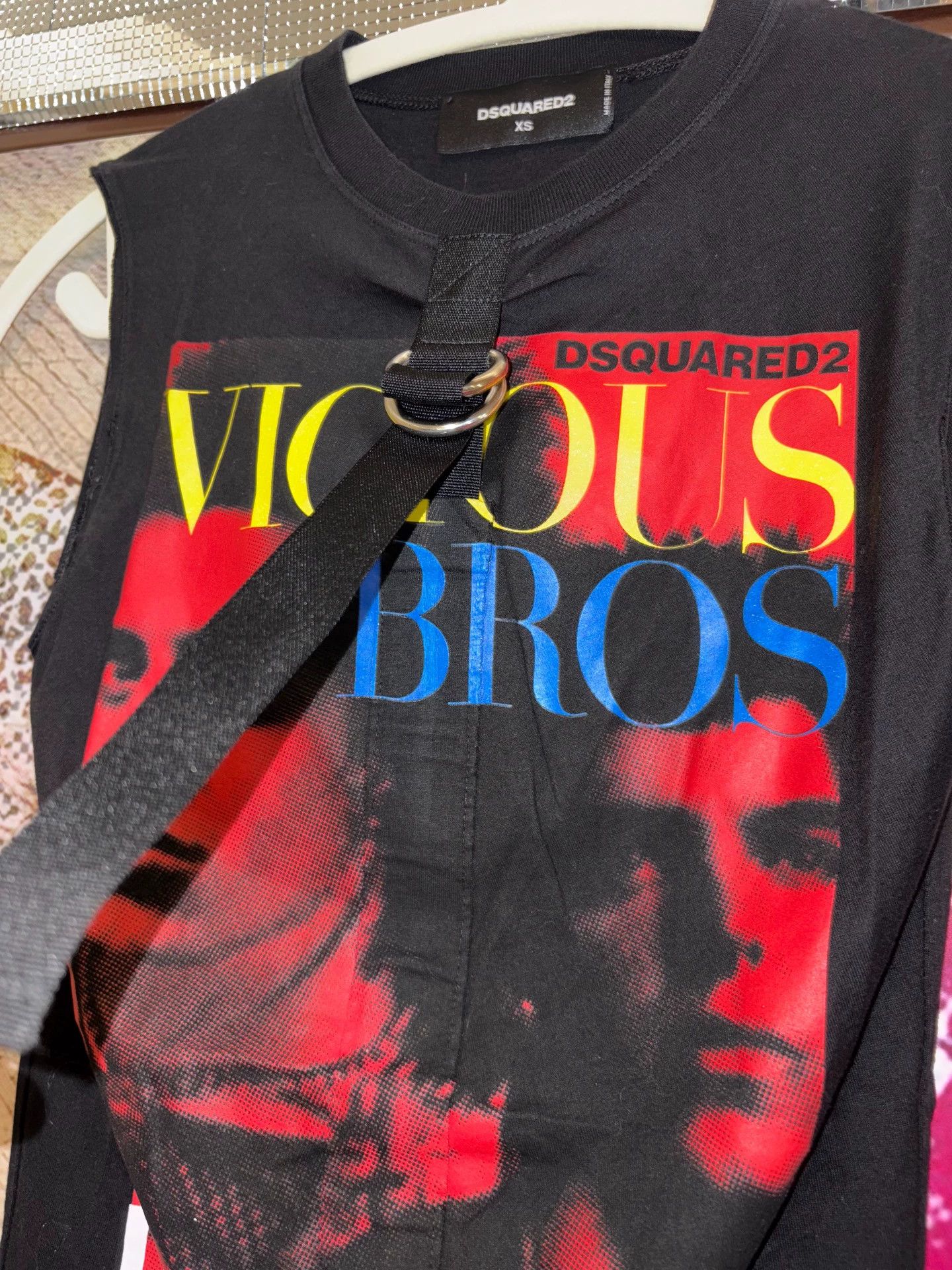 Dsquared2 d2 Rare Portrait Print Tie Detail Sleeveless Tank Top XS New Size US XS / EU 42 / 0 - 2 Thumbnail