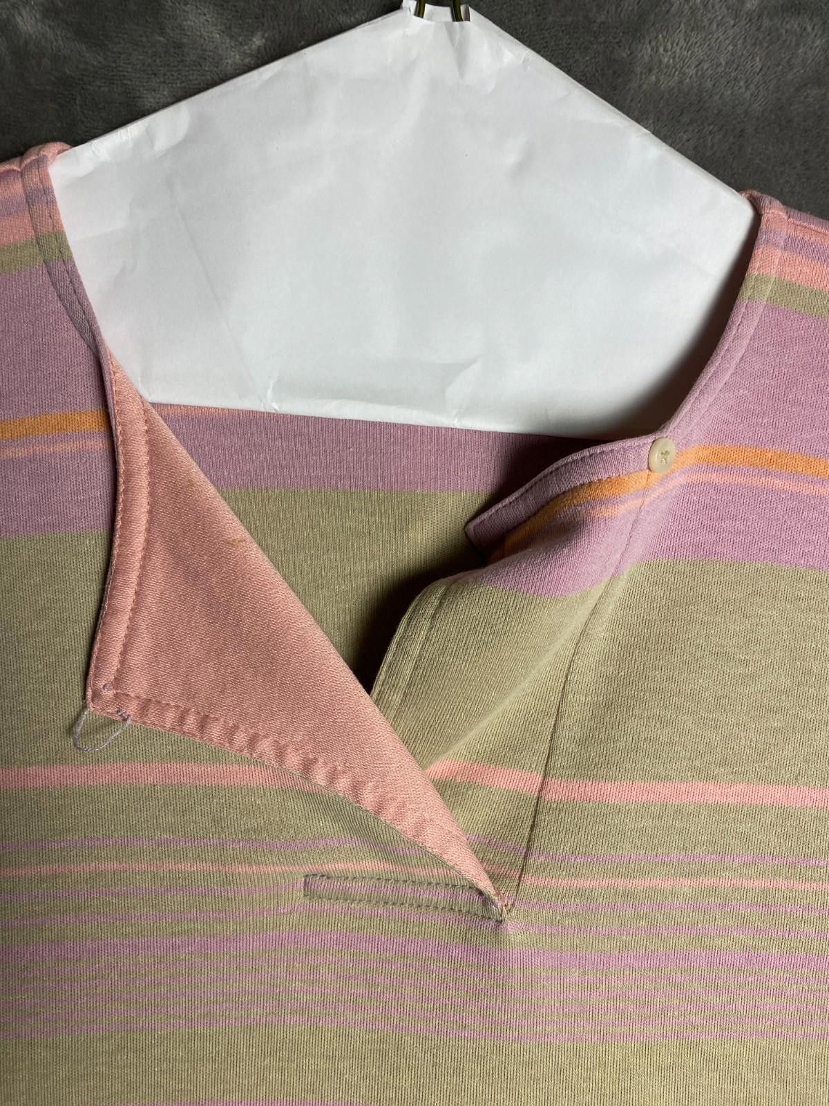 Designer Vintage ACTIII Pink/Grey/Orange Striped SS T-Shirt (B11) Size M / US 6-8 / IT 42-44 - 5 Thumbnail