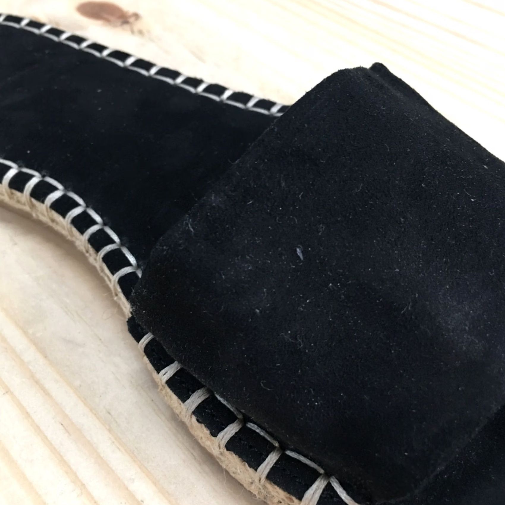 H&M H&M Sandals Womens 7 Espadrille Slide Black Open Toe Comfort Flat Casual Slip On Size US 7 / IT 37 - 4 Thumbnail